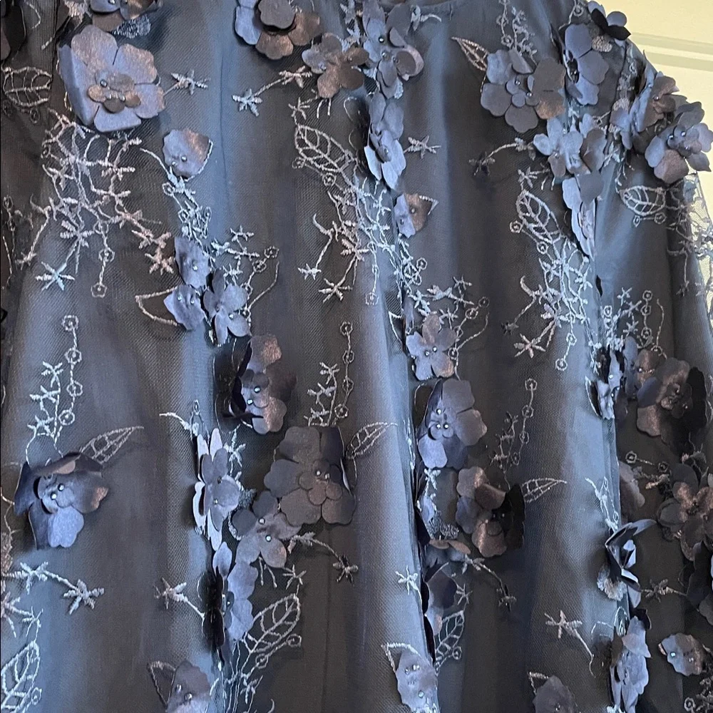 Mestiza New York The Flora A-Line Mini Dress Navy‎ Blue Long Flare Sleeve Med